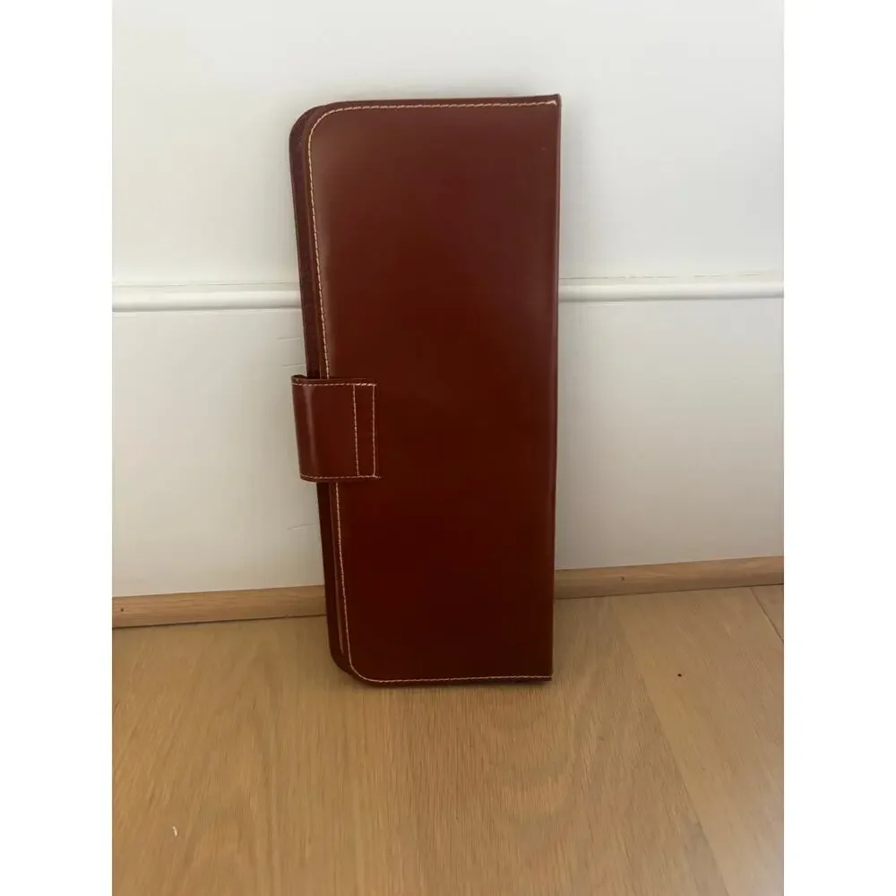 Vintage Top Grain Cowhide Leather Travel Document Portfolio Organizer USA
